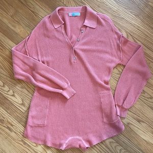 Free People Pink Picnic Sweater Jumpsuit